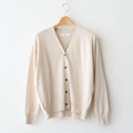 14GG 2PLY PLAIN STITCH COTTON/WOOL/CASHMERE V-NECK CARDIGAN #8100 NATURAL [GNSL25531]
