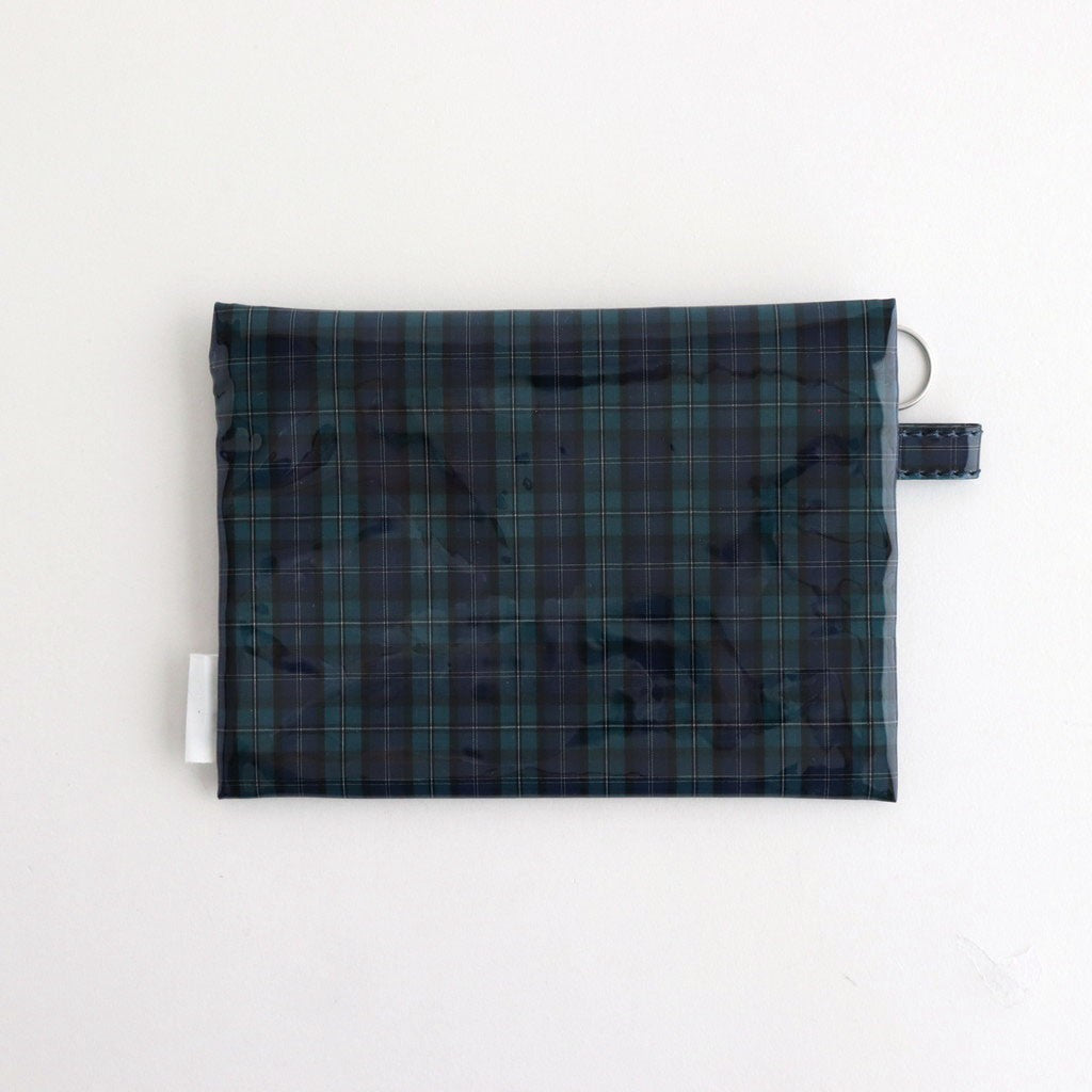 FLAT POUCH MEDIUM #CHECK NAVY [TMB-2565H]