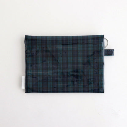 FLAT POUCH MEDIUM #CHECK NAVY [TMB-2565H]