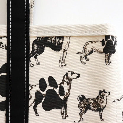 2WAY TOTE #DOG FOOT PRINT / BLACK [TMB-2438A]