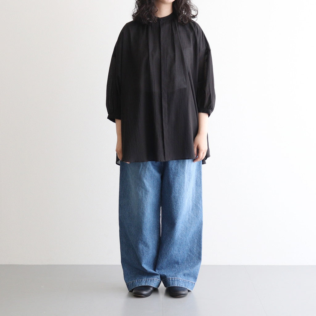 半透明の沈黙 Flare blouse #Black [TLF-225-sh009-cdv]