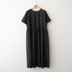 80s VOILE PLAIN WITH CUT WORK LACE CREW NECK PULLOVER DRESS #9900 BLACK [INSL26343]