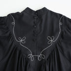 夢詠み Embroidered-Yoke dress #Black [26F-OP1412-CWF]