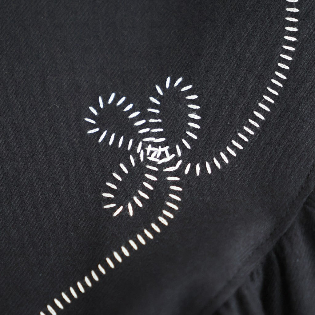 夢詠み Embroidered-Yoke dress #Black [26F-OP1412-CWF]