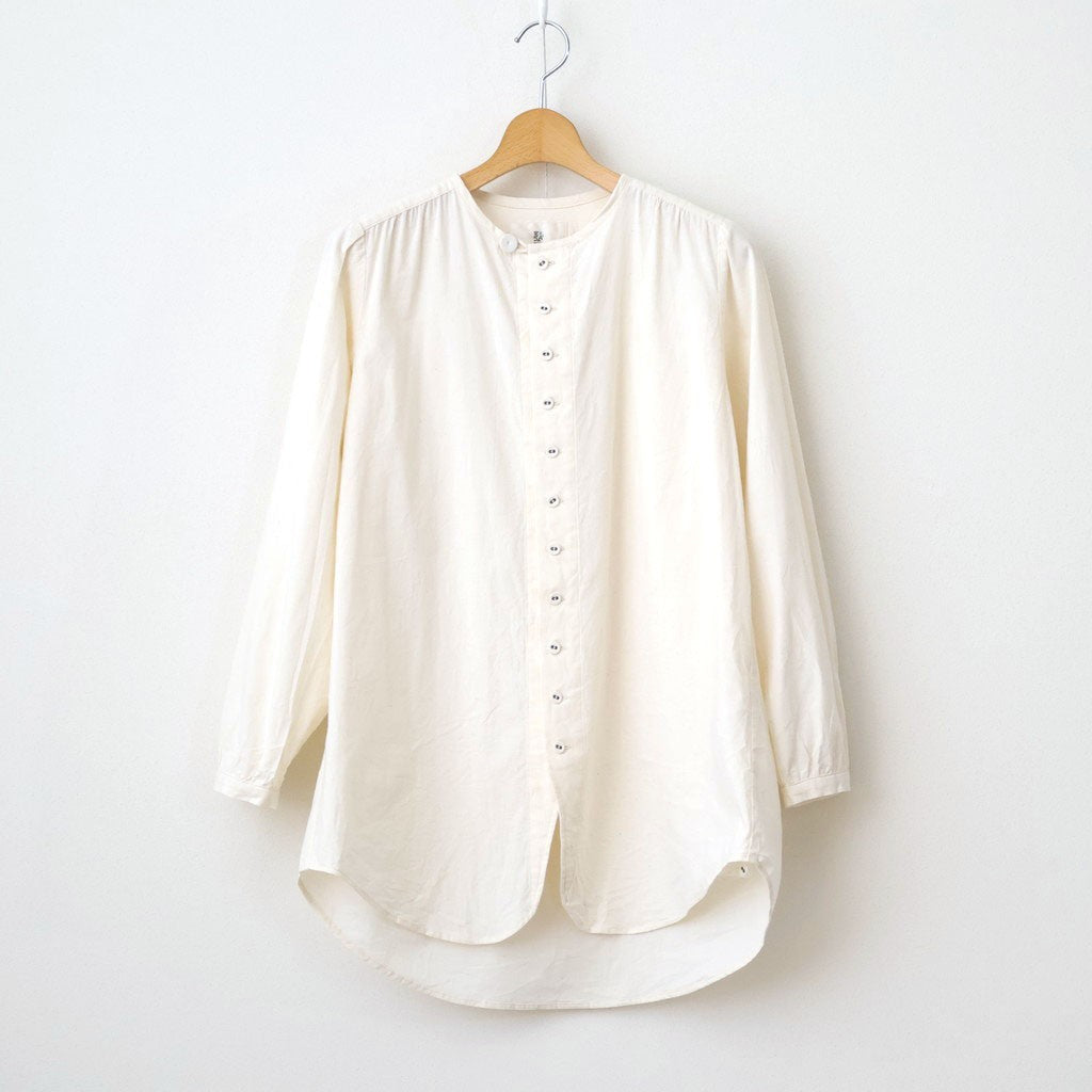 砂の記憶：Collarless shirt #ecru [11261-03107]