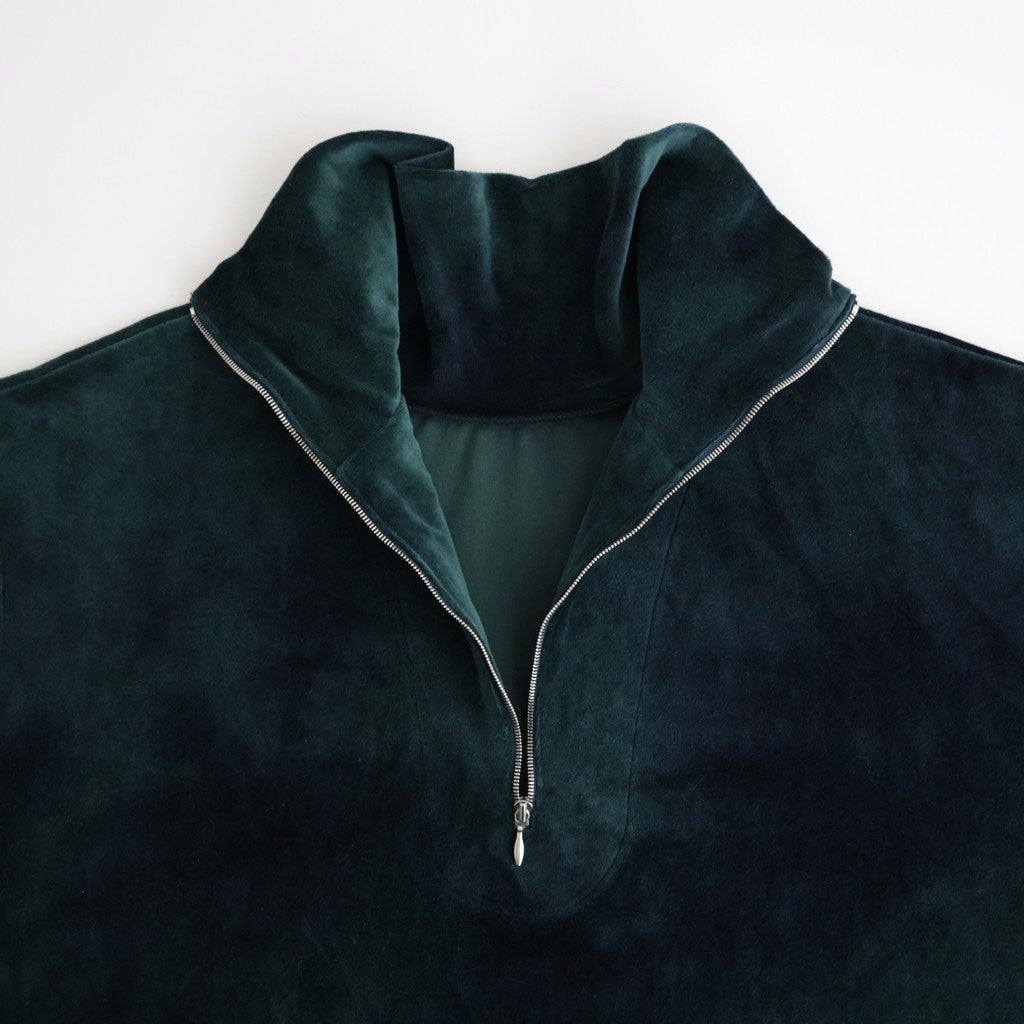 tie-dyed cotton velour high-neck P/O #navy × pine green [WXFL-UW116]