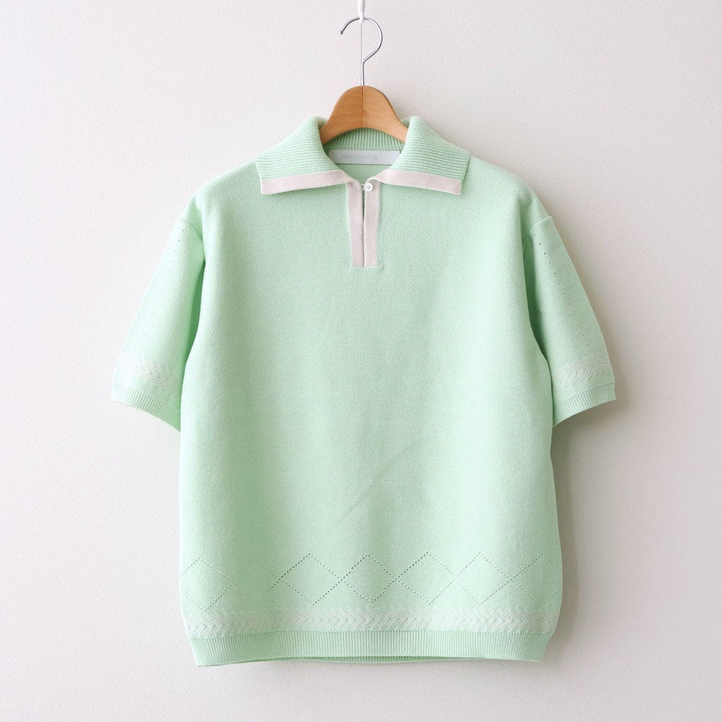 Kafusho Polo Knit #Pale green [261808]