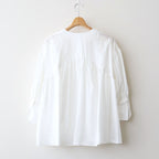 静寂の⽋⽚ Gathered half-placket blouse #white [TLF-226-SH010-la]