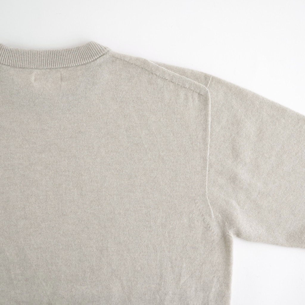 ex super fine woolen wool high-gauge knit P/O #melange light beige [WXFL-UW120]