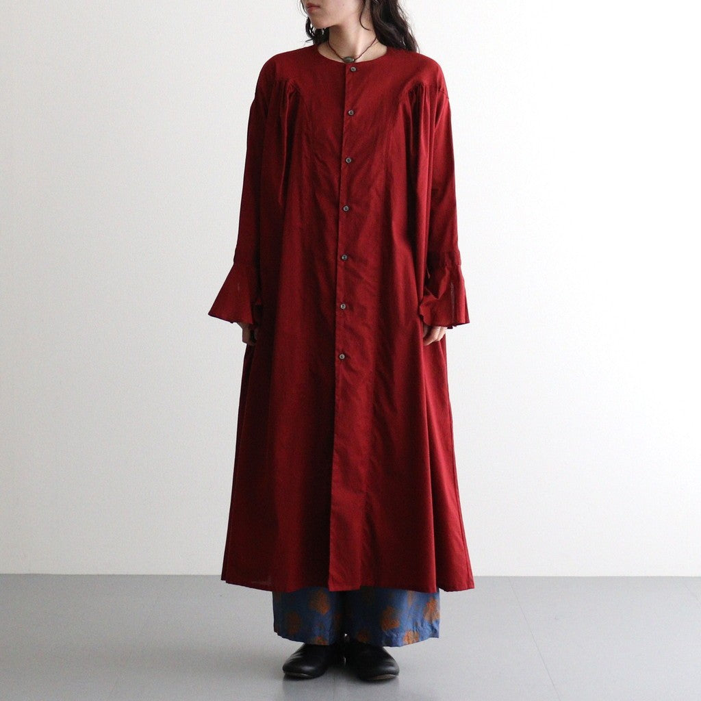 沈黙の音色 Yoke dress #Bordeaux [26F-OP001-CL]