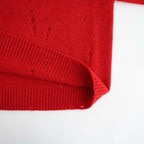 royal baby alpaca damage pattern-knit P/O #red [WXFL-UW130]