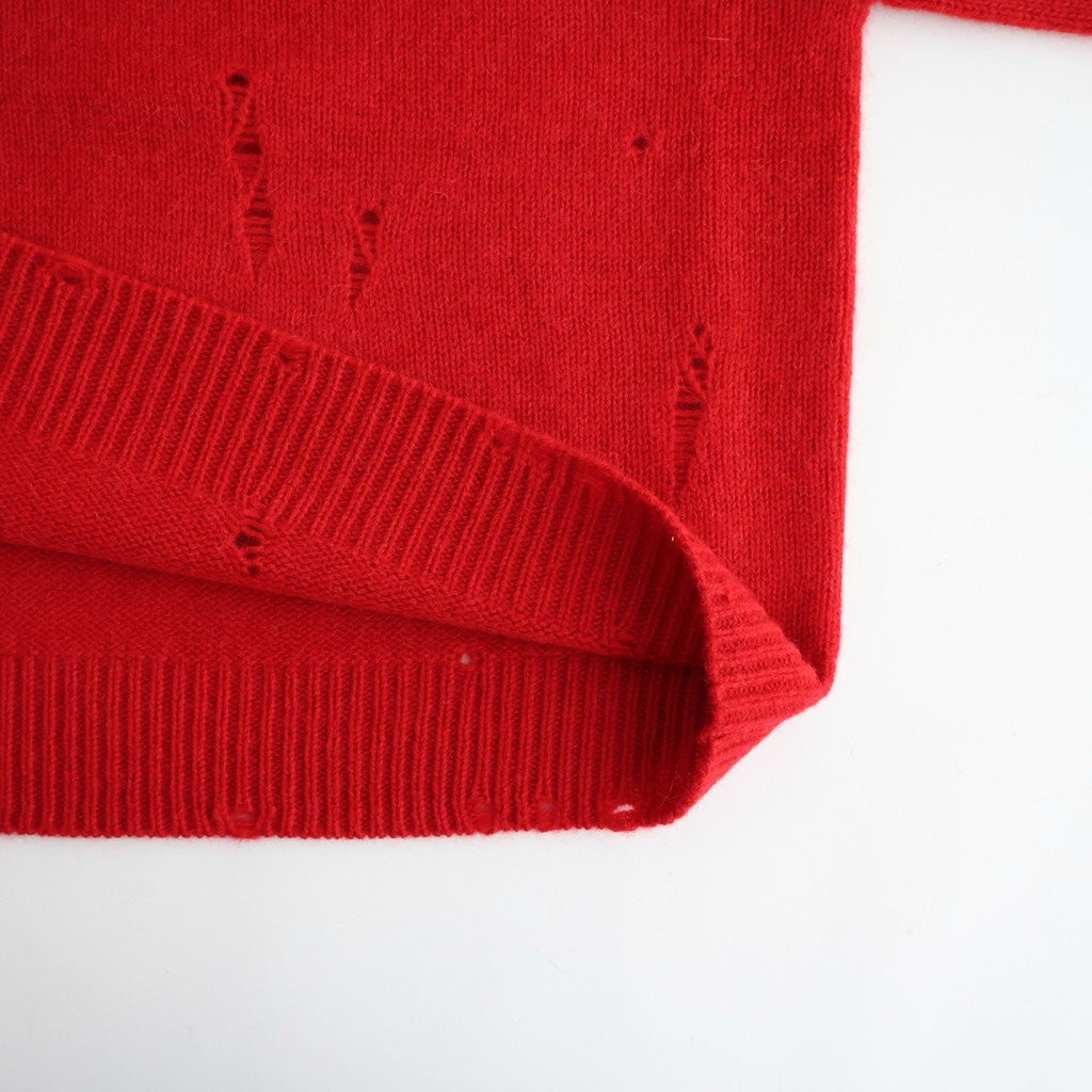 royal baby alpaca damage pattern-knit P/O #red [WXFL-UW130]