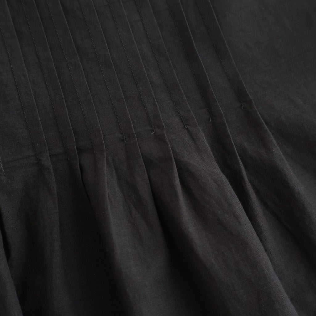 80s VOILE PLAIN WITH CUT WORK LACE CREW NECK FRENCH/SL SHIRTS WITH PINTUCK #9900 BLACK [INSL26342]