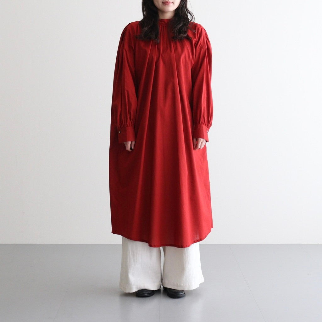 静寂の欠片 Back open garher dress #Agate red [TLF-126-op001-la]