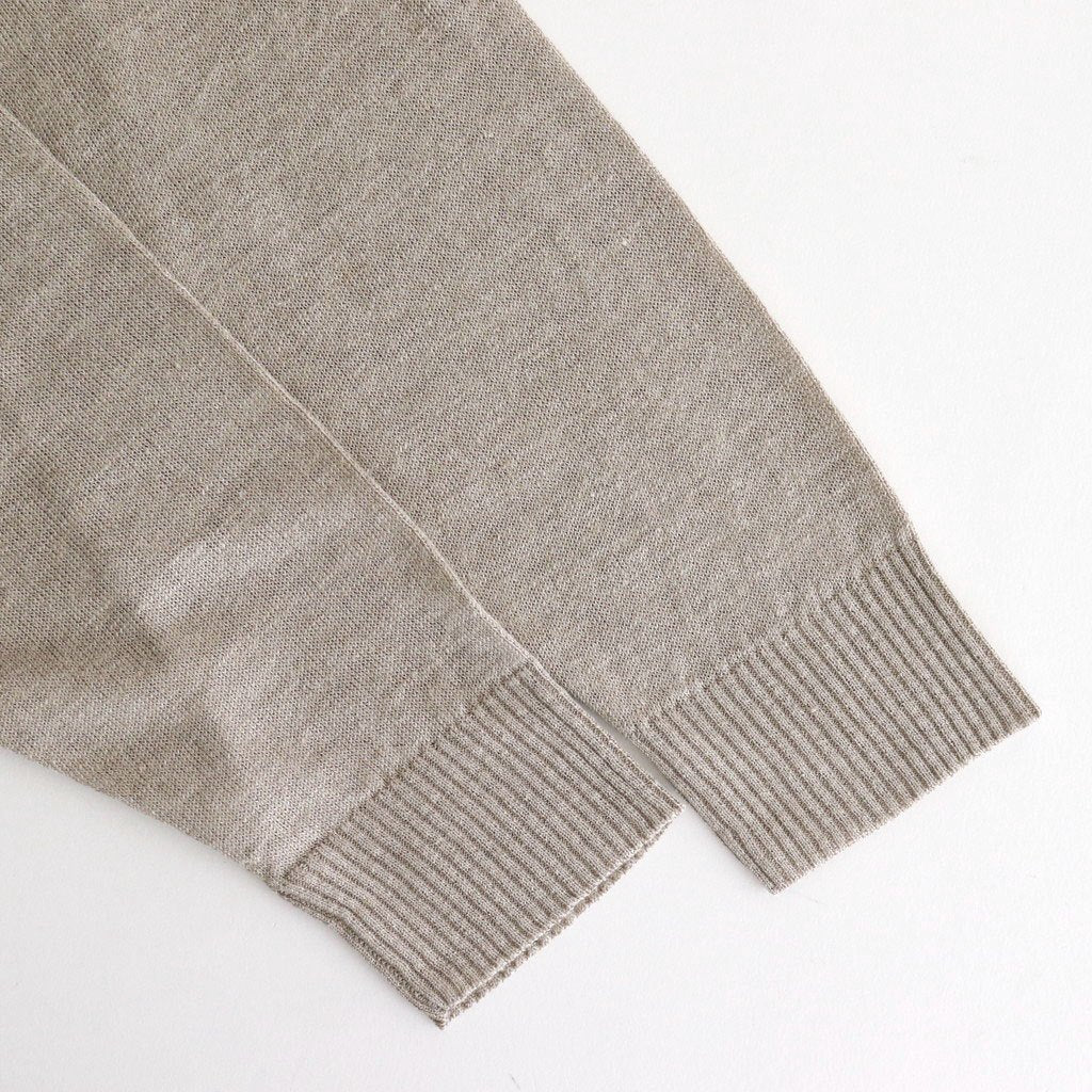 12GG 1PLY LINEN PLAIN V-NECK 1 BUTTON CARDIGAN #8200 LINEN [GNSL23302]