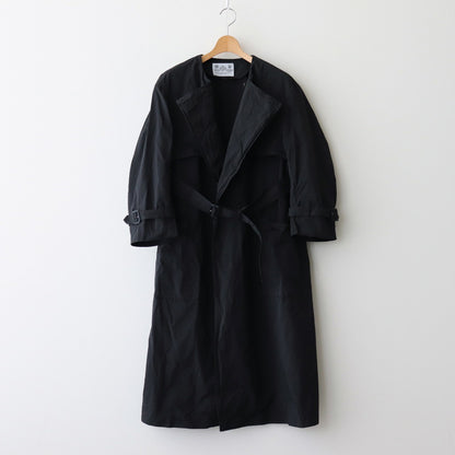 GARMENT DYE NO COLLAR TRENCH COAT #Black [no.7277]