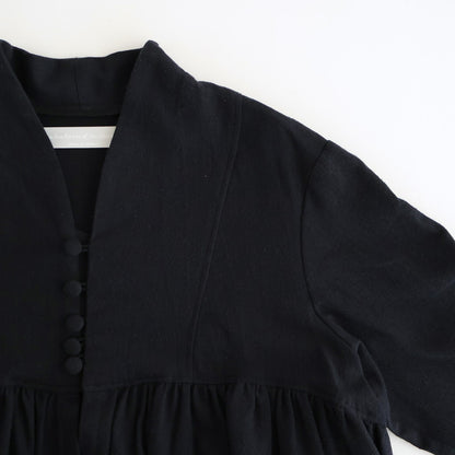 冬の肖像 Funnel neck over blouse #black [TLF-126-sh007-cst]