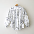偶然の影：ブラウス #off white×blue [13261-09107]