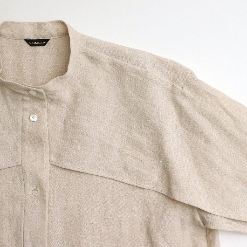 DENSELY LINEN CAPE SLEEVE SHIRT #Antique White [no.7308]