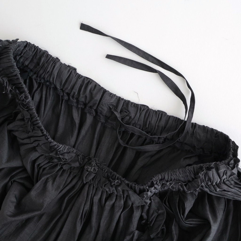 葉影のリズム： Frill gathered pants #earth charcoal [11261-02213]