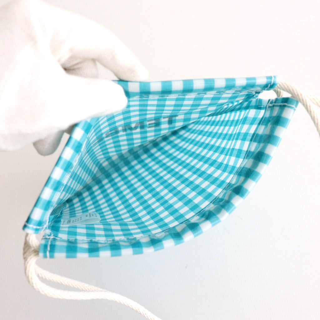 Drawstring bag POCHETTE #GINGHAM TEAL [TMB-2137A]