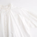 60s COTTON CAMBRIC PLAIN WITH LACE LACE FRILL COLLAR SHIRT #9000 WHITE [NSL26551]
