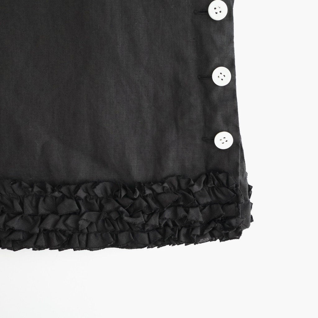 L.G.D. FRILL DECORATION BUTTON BIB #Black [no.8223]