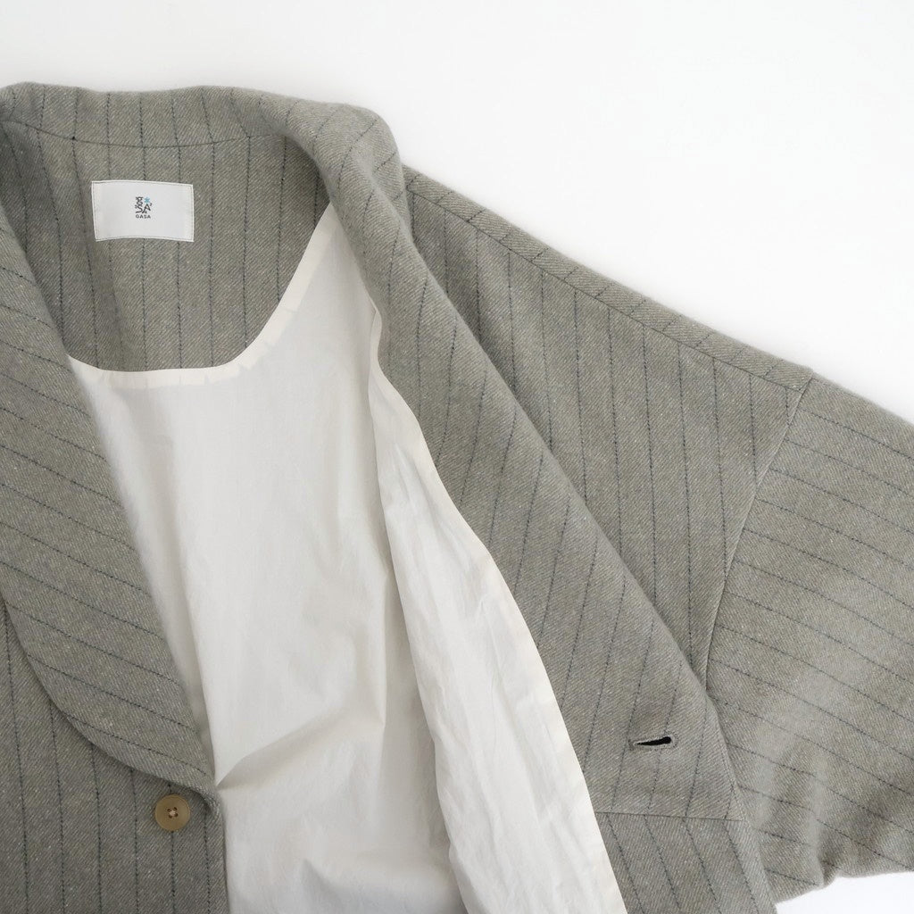 薄雲：Coat jacket #A pale stripes [13251-19103]