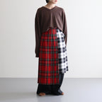 【 O'NEIL OF DUBLIN × UNFIL 】worsted wool asymmetry kilt skirt #mulch A [WVFL-UW134]