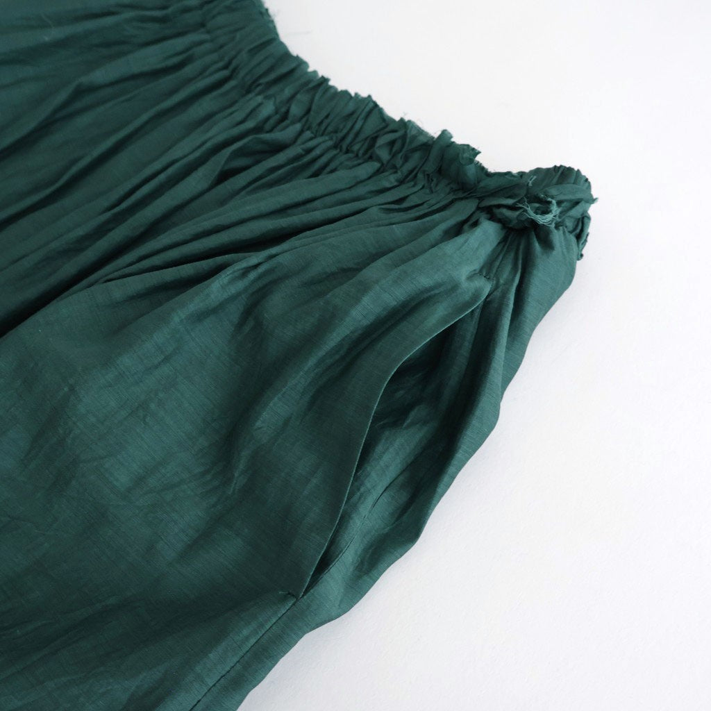葉影のリズム： Frill gathered pants #forest green [11261-02213]
