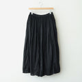 60s AUTOLOOM LINEN/COTTON PLAIN OVERDYE GATHERED SKIRT #9900 BLACK [INMDS26012D]