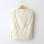 夜を紡ぐ Knitted vest #ecru [TLF-126-hkn001]