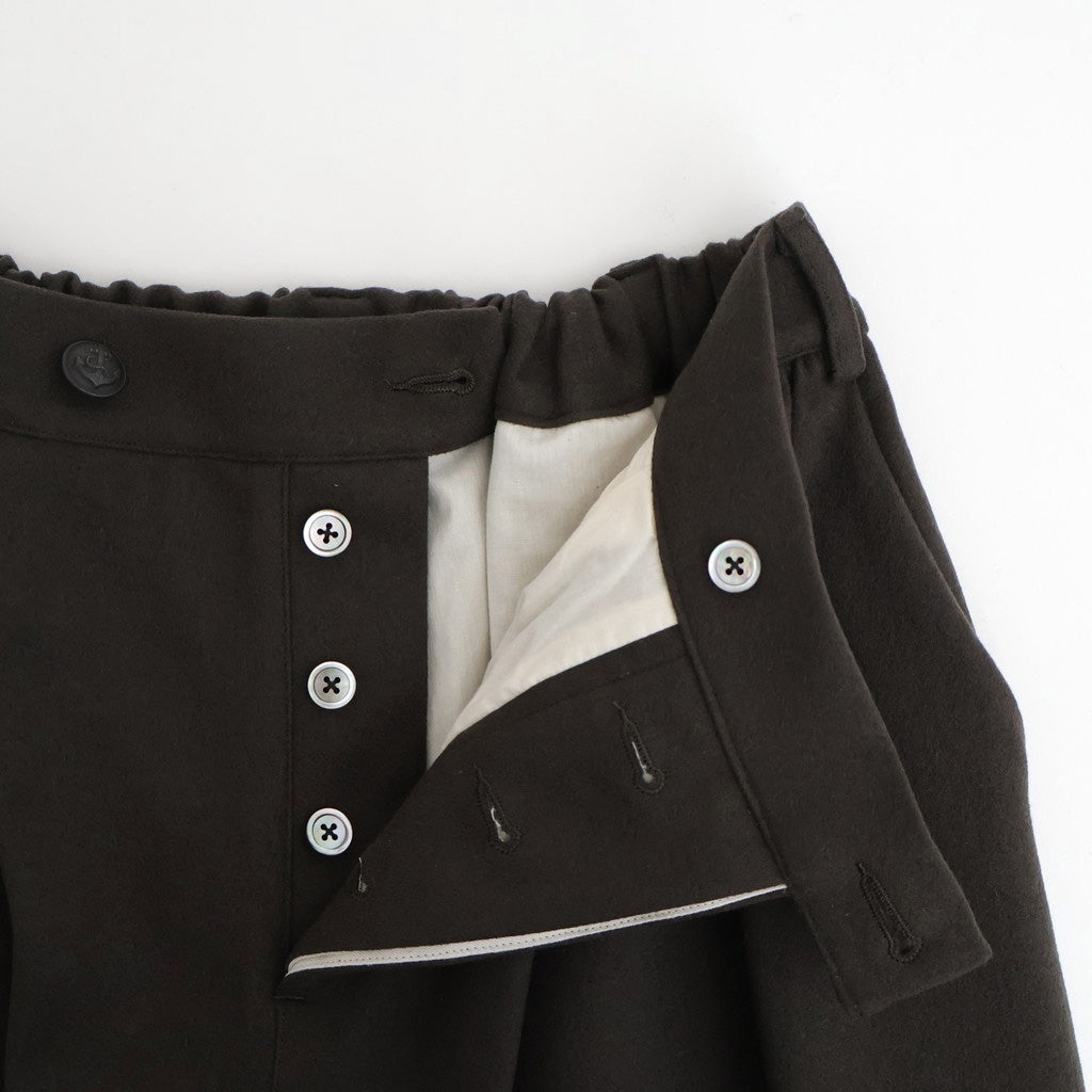 夜色：Tucked pants #A olive brown [13251-18113]