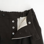 夜色：Tucked pants #A olive brown [13251-18113]