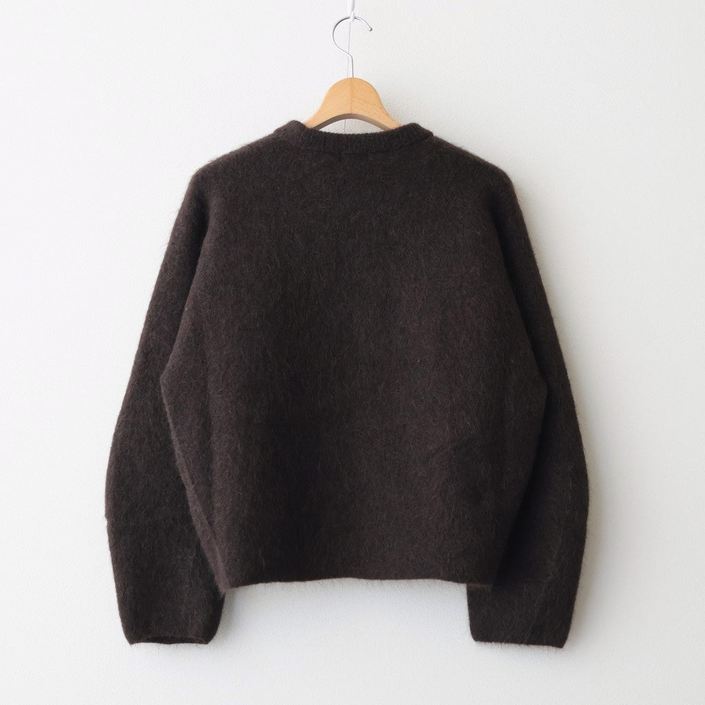 stretch superkid mohair crew-neck P/O #dark brown [WVFL-UW114]