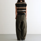 Flower Jacquard Knit Vest #Black [261806]