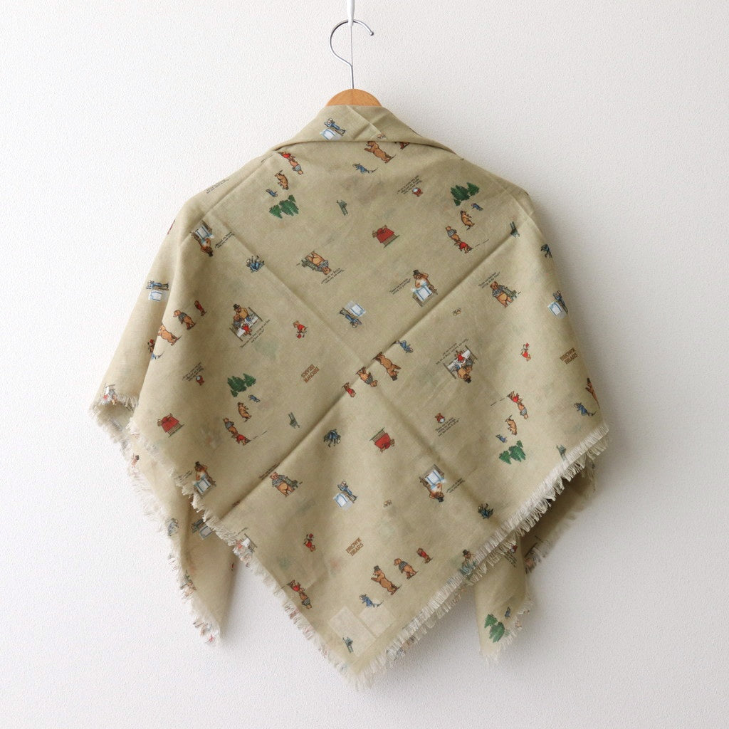 BROWN BEARS GAUZE SHAWL #Beige [no.7223]