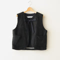 幻の花 Embroidery vest #black [TLF-126-ve003-nc]