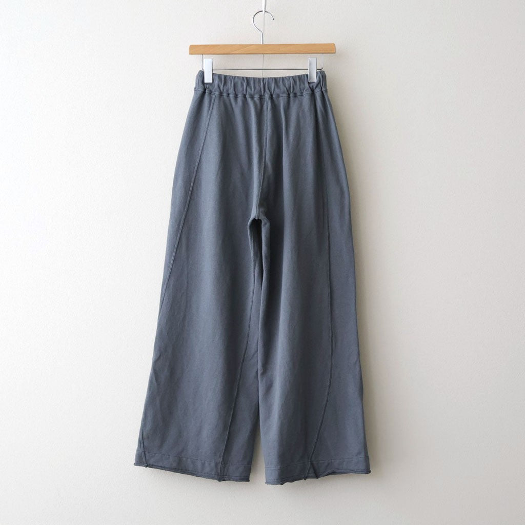 cotton open-end yarn terry wide sweat pants #steel blue [WXSP-UW120]