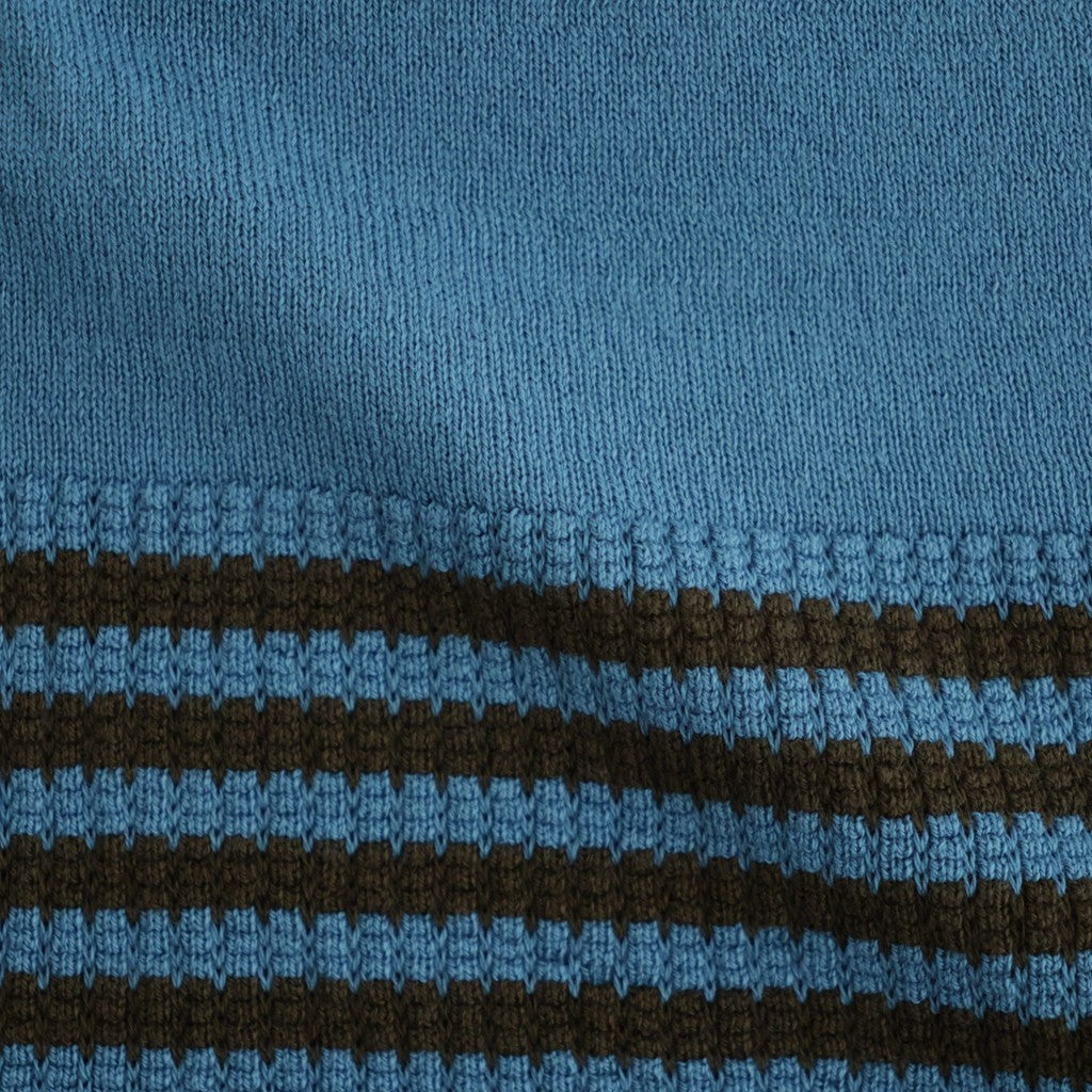 Stripe Long-sleeved Tee #Blue x Brown [Oni068]