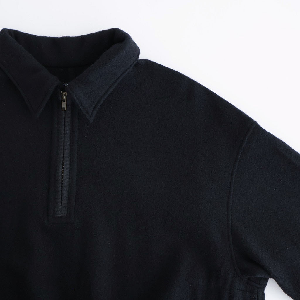 オリジナルウールへリンボン/カシミヤビーバー ハーフジップブルゾン