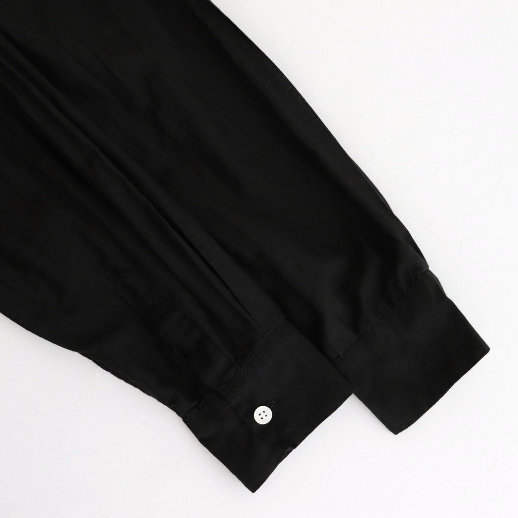 G.D COTTON SILK STAND COLLAR LONG SHIRT #Black [no.7366]