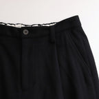 Wool cashmere beaver tuck pants #Black [TS243PT099]