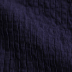 80s ORGANIC DOBIE CHECK(OVERDYE) BANDED COLLAR MAXI DRESS WITH PINTUCK #2813 D.PURPLE [NMDS25254D]