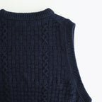 Recycled-Cotton Vest #Navy [oni059]