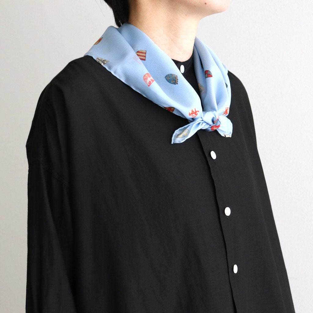 COAT OF ARMS SILK SCARF #Sax [no.7387]
