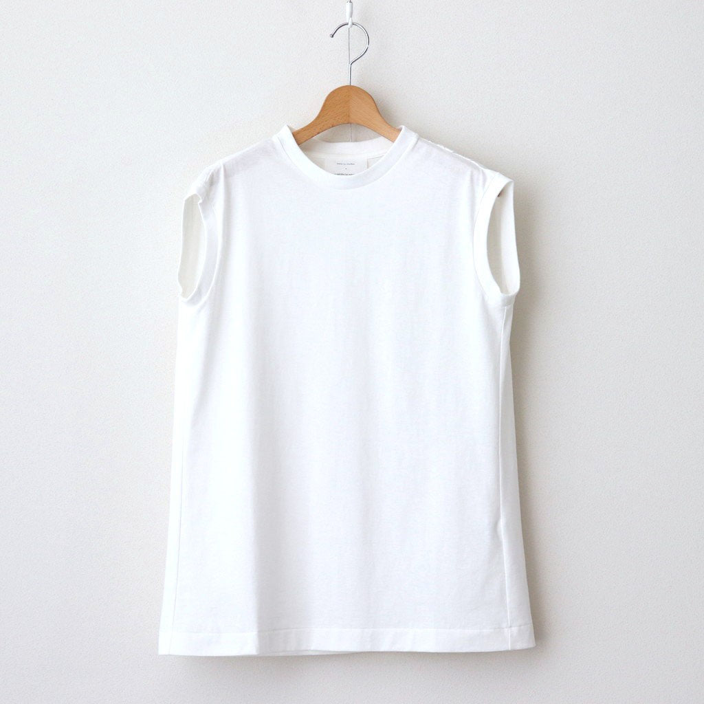 Sleeveless top #White [TLF-225-cs001-ocj]