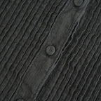 80s ORGANIC MICRO CHECK OVERDYE CREW-NECK BUTTON SHIRT MAXI DRESS WITH MINI PINTUCK #9912 BLACK (J.BLACK) [NMDS26234D]