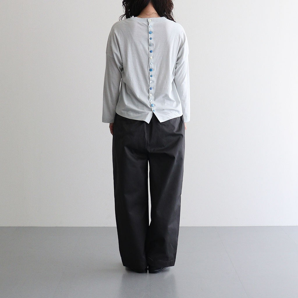 DROP CANDY BUTTON LONG SLEEVE T #Light Blue [no.8193]