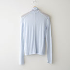 cashmere & supima cotton gauze jersey turtle-neck Tee #light blue [WXFL-UW104]